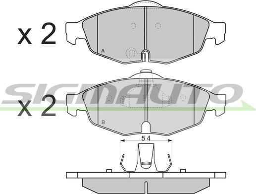 SIGMAUTO SPB346 - Тормозные колодки, дисковые, комплект autospares.lv