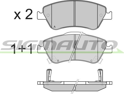 SIGMAUTO SPB340 - Тормозные колодки, дисковые, комплект autospares.lv