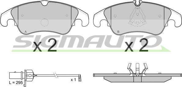 SIGMAUTO SPB347 - Тормозные колодки, дисковые, комплект autospares.lv