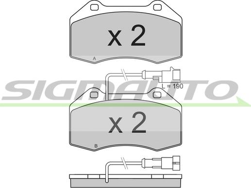 SIGMAUTO SPB354 - Тормозные колодки, дисковые, комплект autospares.lv