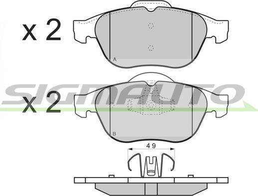 SIGMAUTO SPB356 - Тормозные колодки, дисковые, комплект autospares.lv