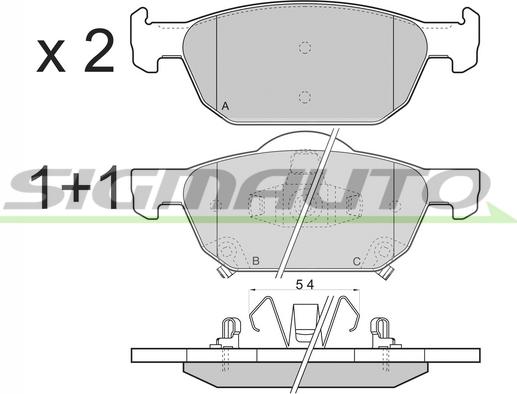 SIGMAUTO SPB369 - Тормозные колодки, дисковые, комплект autospares.lv