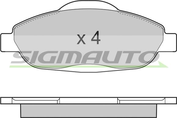 SIGMAUTO SPB364 - Тормозные колодки, дисковые, комплект autospares.lv