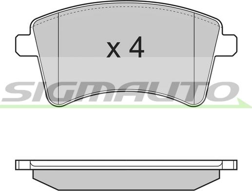 SIGMAUTO SPB367 - Тормозные колодки, дисковые, комплект autospares.lv