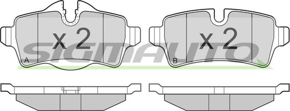 SIGMAUTO SPB305 - Тормозные колодки, дисковые, комплект autospares.lv