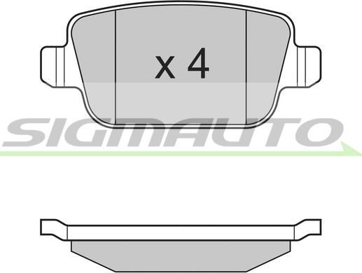 SIGMAUTO SPB300 - Тормозные колодки, дисковые, комплект autospares.lv