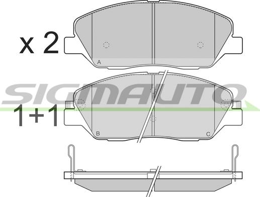 SIGMAUTO SPB313 - Тормозные колодки, дисковые, комплект autospares.lv