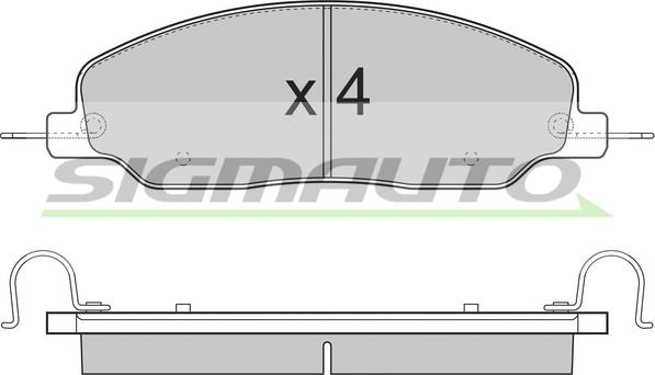 SIGMAUTO SPB312 - Тормозные колодки, дисковые, комплект autospares.lv