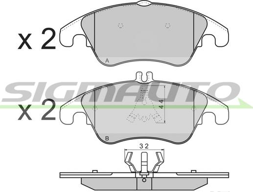 SIGMAUTO SPB317 - Тормозные колодки, дисковые, комплект autospares.lv