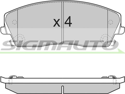 SIGMAUTO SPB389 - Тормозные колодки, дисковые, комплект autospares.lv