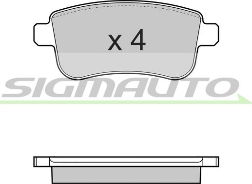 SIGMAUTO SPB384 - Тормозные колодки, дисковые, комплект autospares.lv