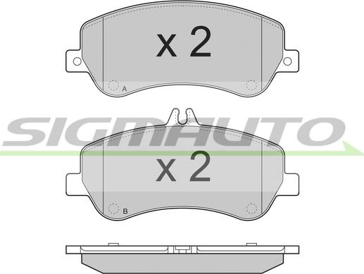 SIGMAUTO SPB385 - Тормозные колодки, дисковые, комплект autospares.lv