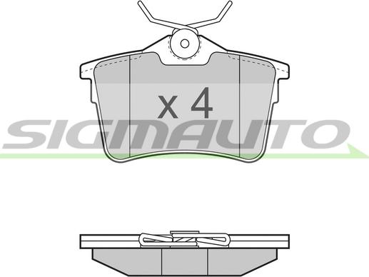 SIGMAUTO SPB386 - Тормозные колодки, дисковые, комплект autospares.lv