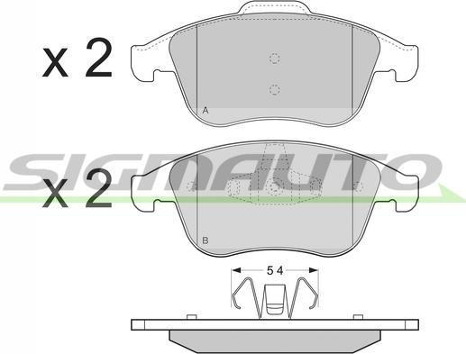 SIGMAUTO SPB383 - Тормозные колодки, дисковые, комплект autospares.lv