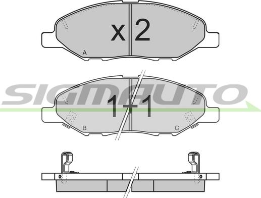 SIGMAUTO SPB335 - Тормозные колодки, дисковые, комплект autospares.lv