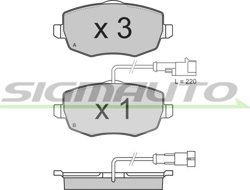 SIGMAUTO SPB338 - Тормозные колодки, дисковые, комплект autospares.lv