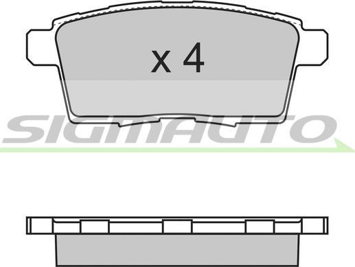 SIGMAUTO SPB333 - Тормозные колодки, дисковые, комплект autospares.lv