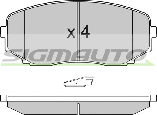 SIGMAUTO SPB332 - Тормозные колодки, дисковые, комплект autospares.lv