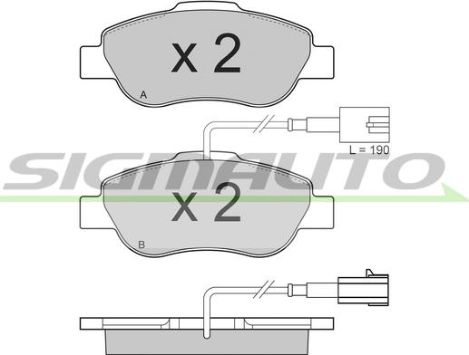 SIGMAUTO SPB325 - Тормозные колодки, дисковые, комплект autospares.lv