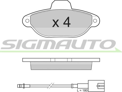 SIGMAUTO SPB326 - Тормозные колодки, дисковые, комплект autospares.lv