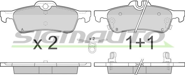 SIGMAUTO SPB320 - Тормозные колодки, дисковые, комплект autospares.lv