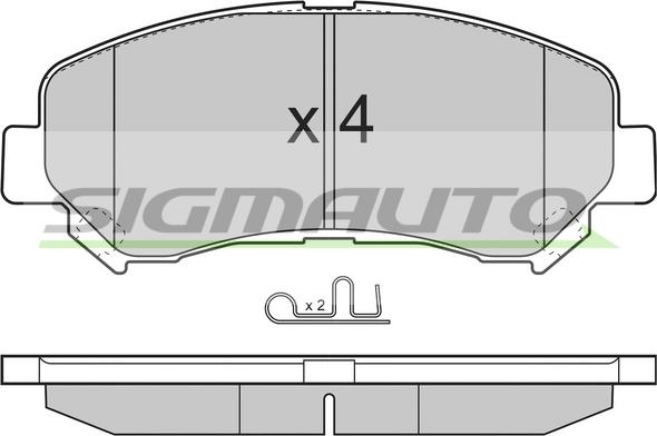 SIGMAUTO SPB321 - Тормозные колодки, дисковые, комплект autospares.lv