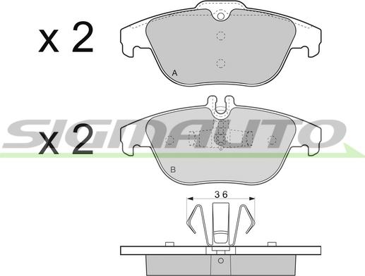 SIGMAUTO SPB328 - Тормозные колодки, дисковые, комплект autospares.lv