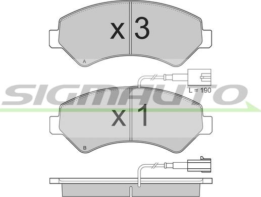 SIGMAUTO SPB323 - Тормозные колодки, дисковые, комплект autospares.lv