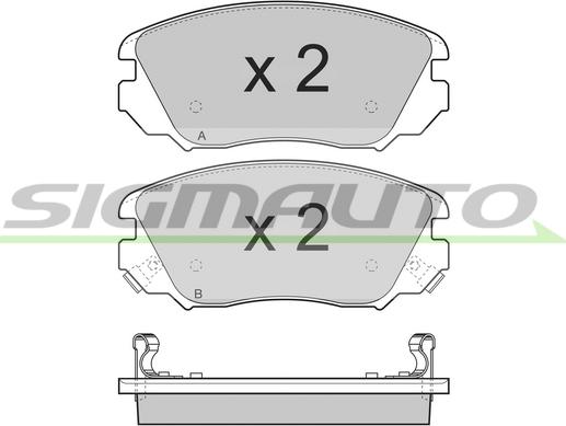 SIGMAUTO SPB376 - Тормозные колодки, дисковые, комплект autospares.lv