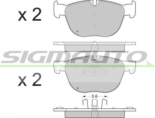 SIGMAUTO SPB371 - Тормозные колодки, дисковые, комплект autospares.lv