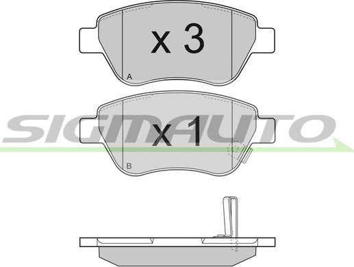 SIGMAUTO SPB294 - Тормозные колодки, дисковые, комплект autospares.lv