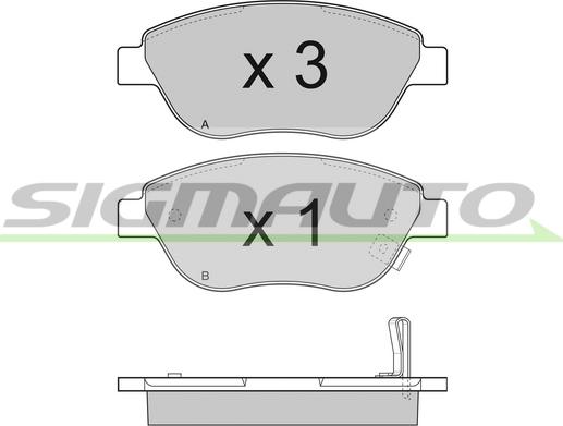 SIGMAUTO SPB295 - Тормозные колодки, дисковые, комплект autospares.lv