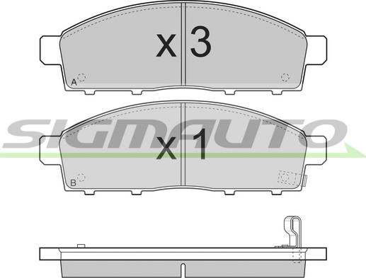 SIGMAUTO SPB296 - Тормозные колодки, дисковые, комплект autospares.lv