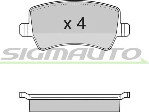 SIGMAUTO SPB298 - Тормозные колодки, дисковые, комплект autospares.lv