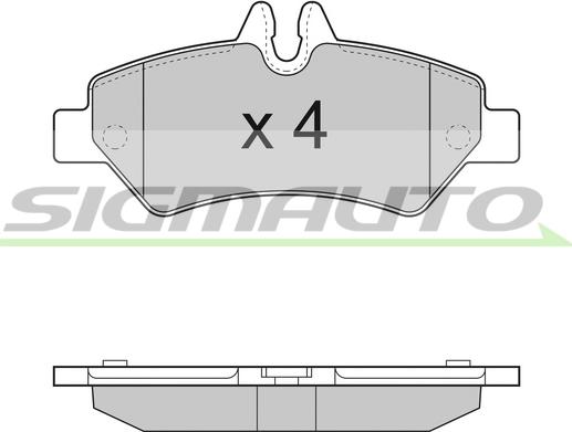 SIGMAUTO SPB293 - Тормозные колодки, дисковые, комплект autospares.lv