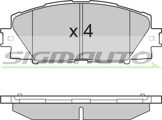 SIGMAUTO SPB249 - Тормозные колодки, дисковые, комплект autospares.lv