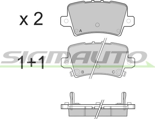 SIGMAUTO SPB246 - Тормозные колодки, дисковые, комплект autospares.lv