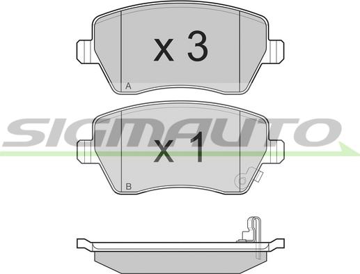 SIGMAUTO SPB248 - Тормозные колодки, дисковые, комплект autospares.lv