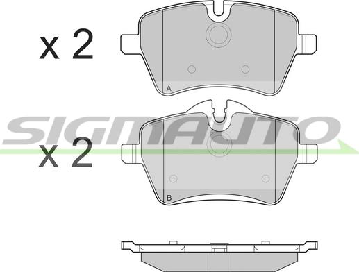 SIGMAUTO SPB247 - Тормозные колодки, дисковые, комплект autospares.lv