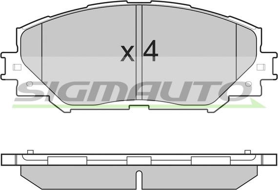 SIGMAUTO SPB251 - Тормозные колодки, дисковые, комплект autospares.lv