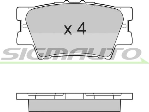 SIGMAUTO SPB252 - Тормозные колодки, дисковые, комплект autospares.lv