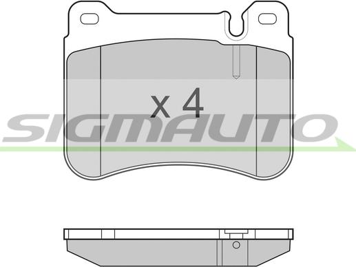 SIGMAUTO SPB265 - Тормозные колодки, дисковые, комплект autospares.lv