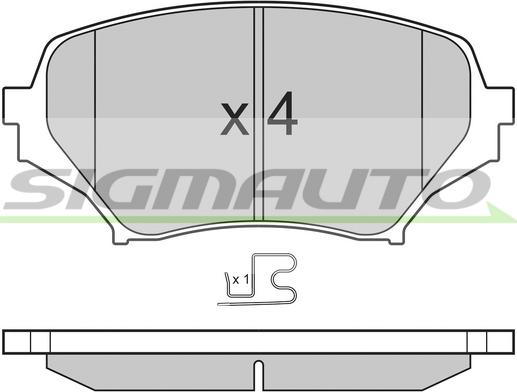 SIGMAUTO SPB260 - Тормозные колодки, дисковые, комплект autospares.lv