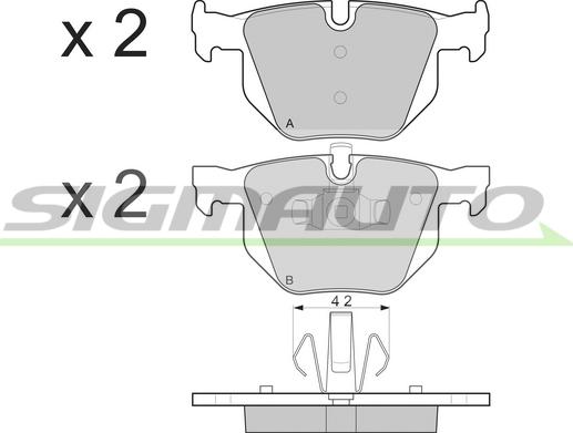 SIGMAUTO SPB263 - Тормозные колодки, дисковые, комплект autospares.lv