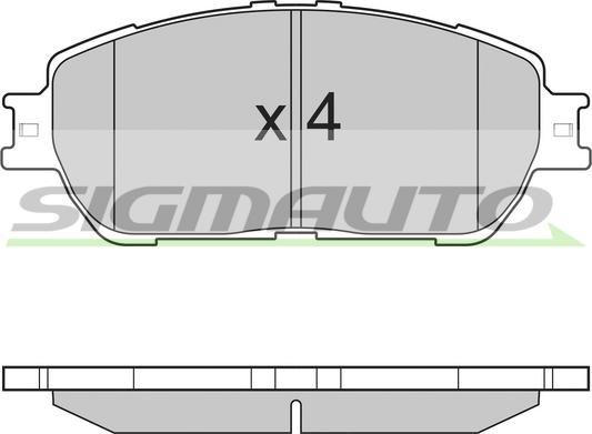 SIGMAUTO SPB209 - Тормозные колодки, дисковые, комплект autospares.lv