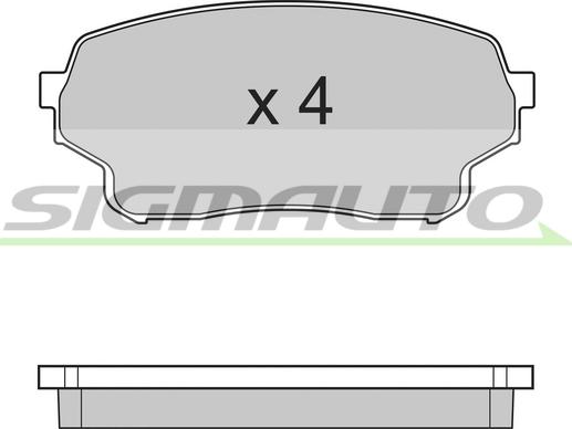 SIGMAUTO SPB205 - Тормозные колодки, дисковые, комплект autospares.lv