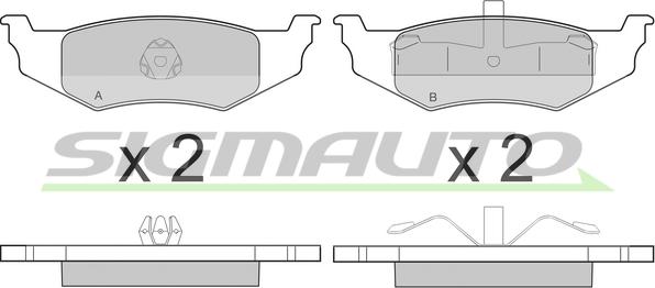 SIGMAUTO SPB216 - Тормозные колодки, дисковые, комплект autospares.lv