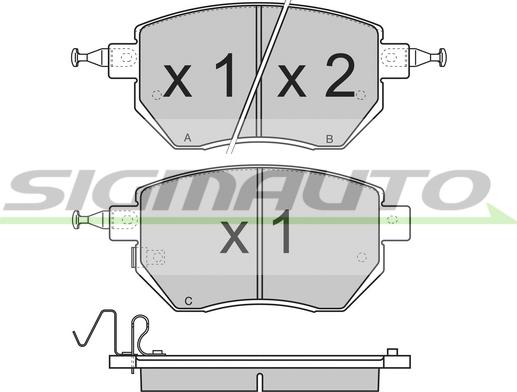 SIGMAUTO SPB210 - Тормозные колодки, дисковые, комплект autospares.lv