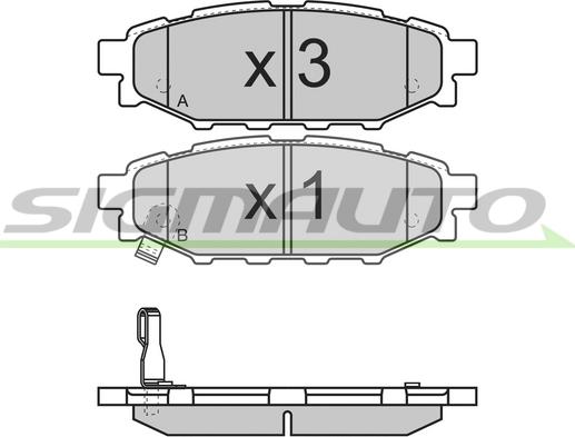 SIGMAUTO SPB218 - Тормозные колодки, дисковые, комплект autospares.lv