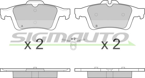 SIGMAUTO SPB217 - Тормозные колодки, дисковые, комплект autospares.lv